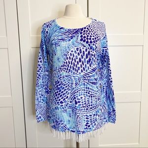 Lilly Pulitzer Blue and White Patterned Sweater
